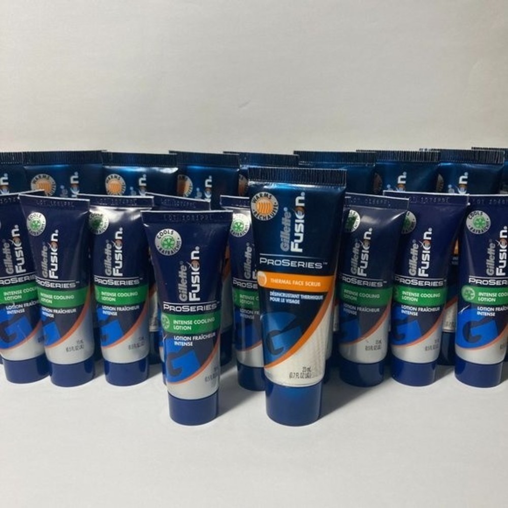 Travel Size Gillette Fusion ProSeries Thermal Face Scrub Intense Cooling Lotion